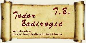 Todor Bodirogić vizit kartica